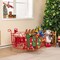 Red-Golden Metal Santa Sleigh Christmas Decoration with Cargo Space